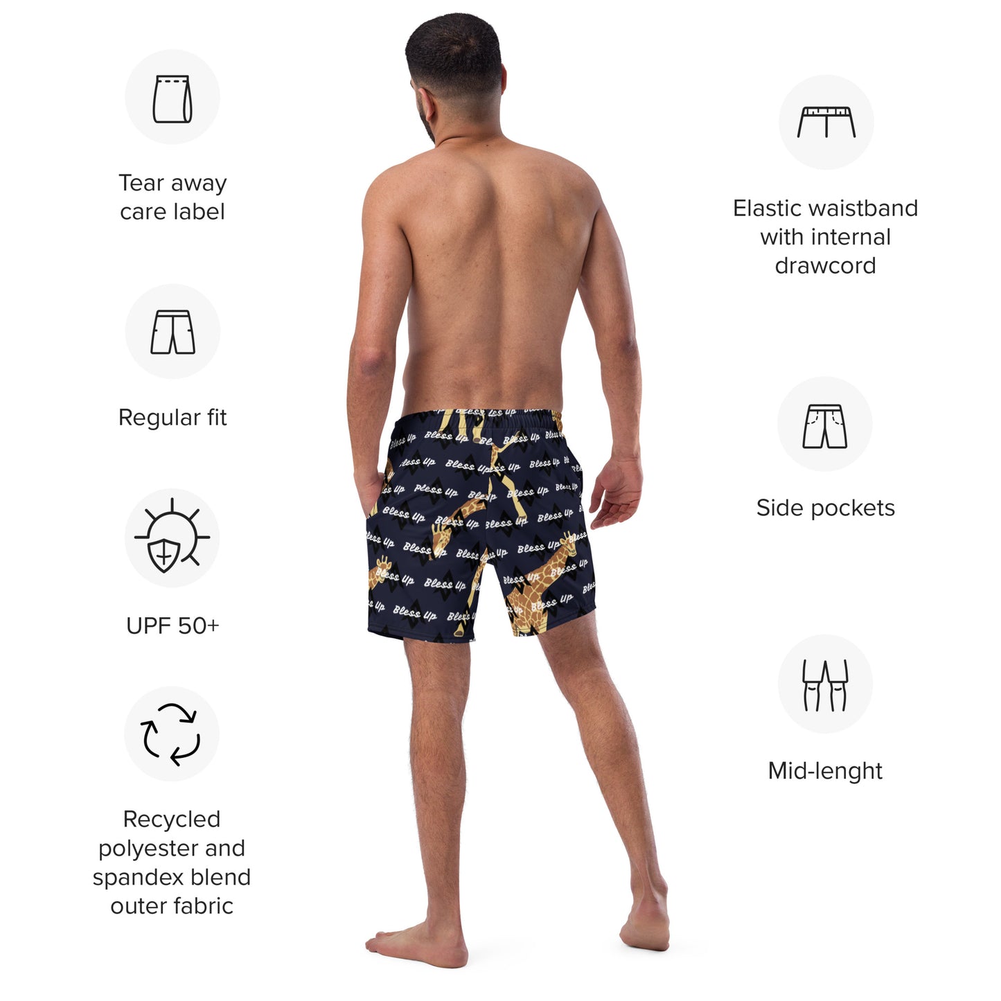 Giraffe neck high swim trunks