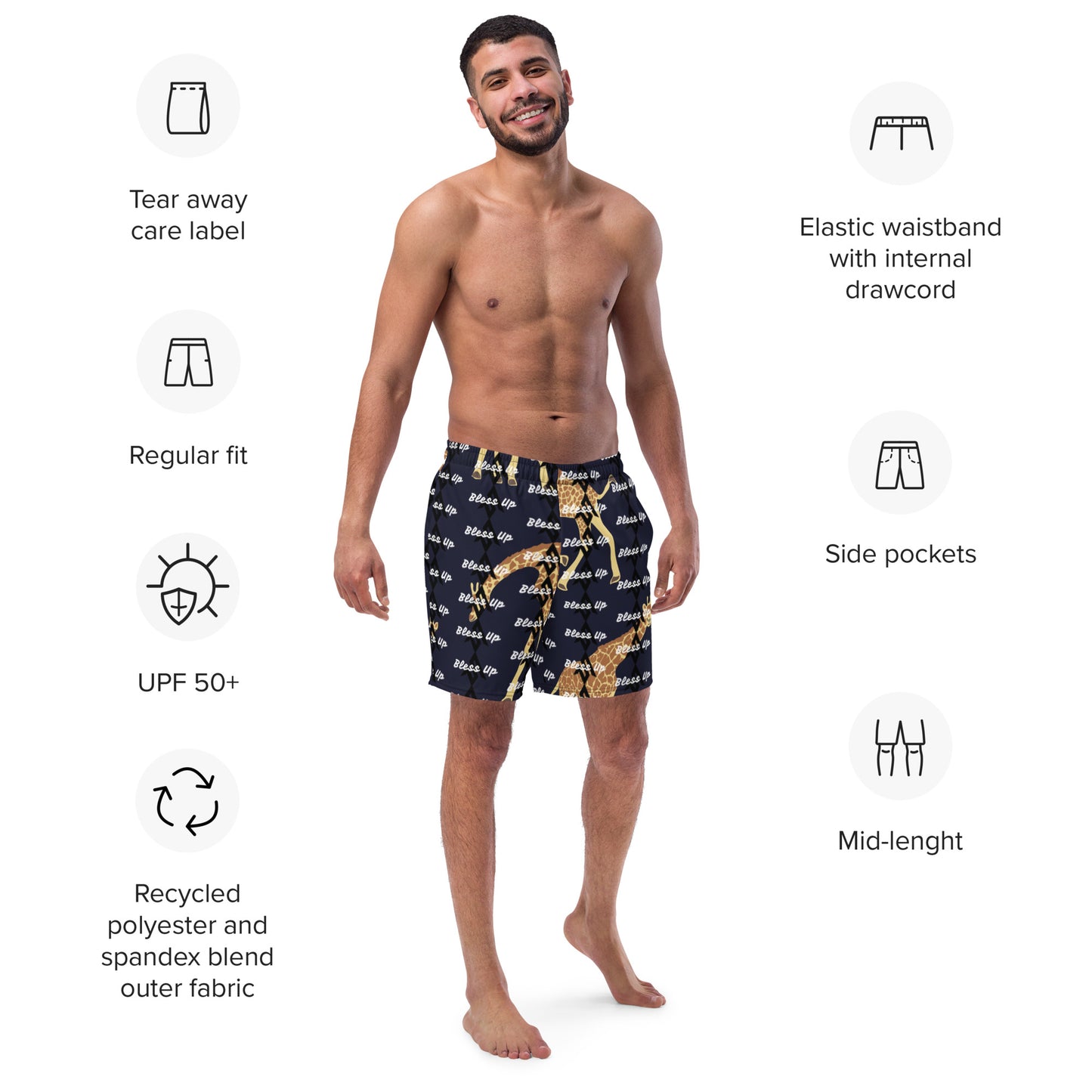 Giraffe neck high swim trunks