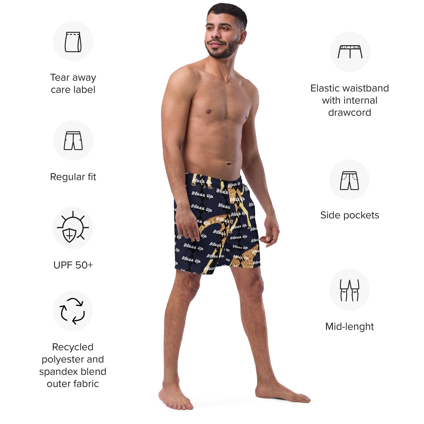 Giraffe neck high swim trunks