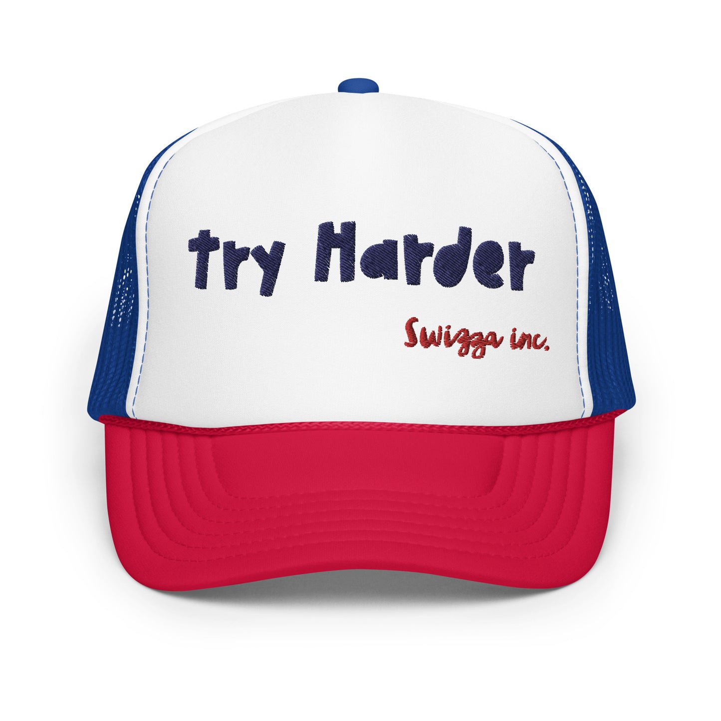 try harder trucker hat