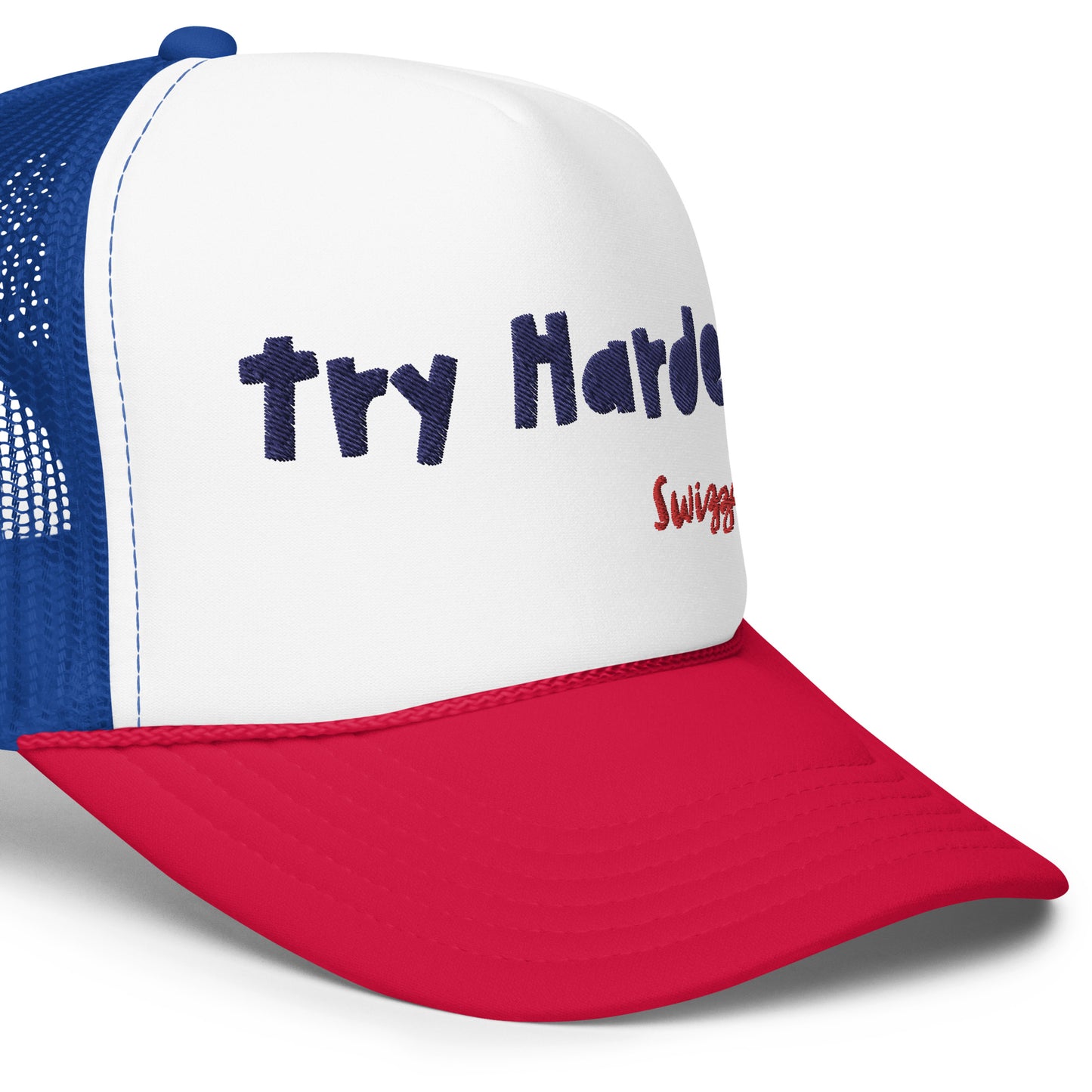 try harder trucker hat